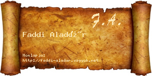 Faddi Aladár névjegykártya